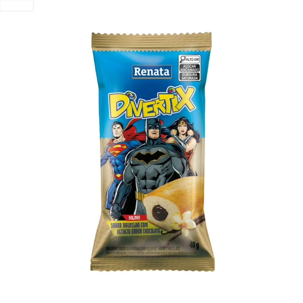 MINI BOLOS RENATA DIVERTIX BAUNILHA COM CHOC 40G