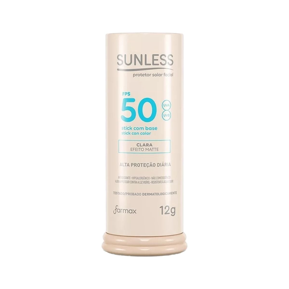 PROTETOR SOLAR FACIAL STICK SUNLESS COM COR BEGE CLARO 12G (12)