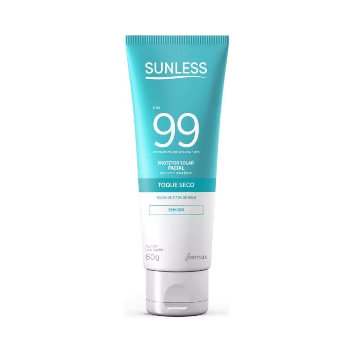 PROTETOR SOLAR FACIAL TOQUE SECO SUNLESS FPS 99 SEM COR 60G (12)