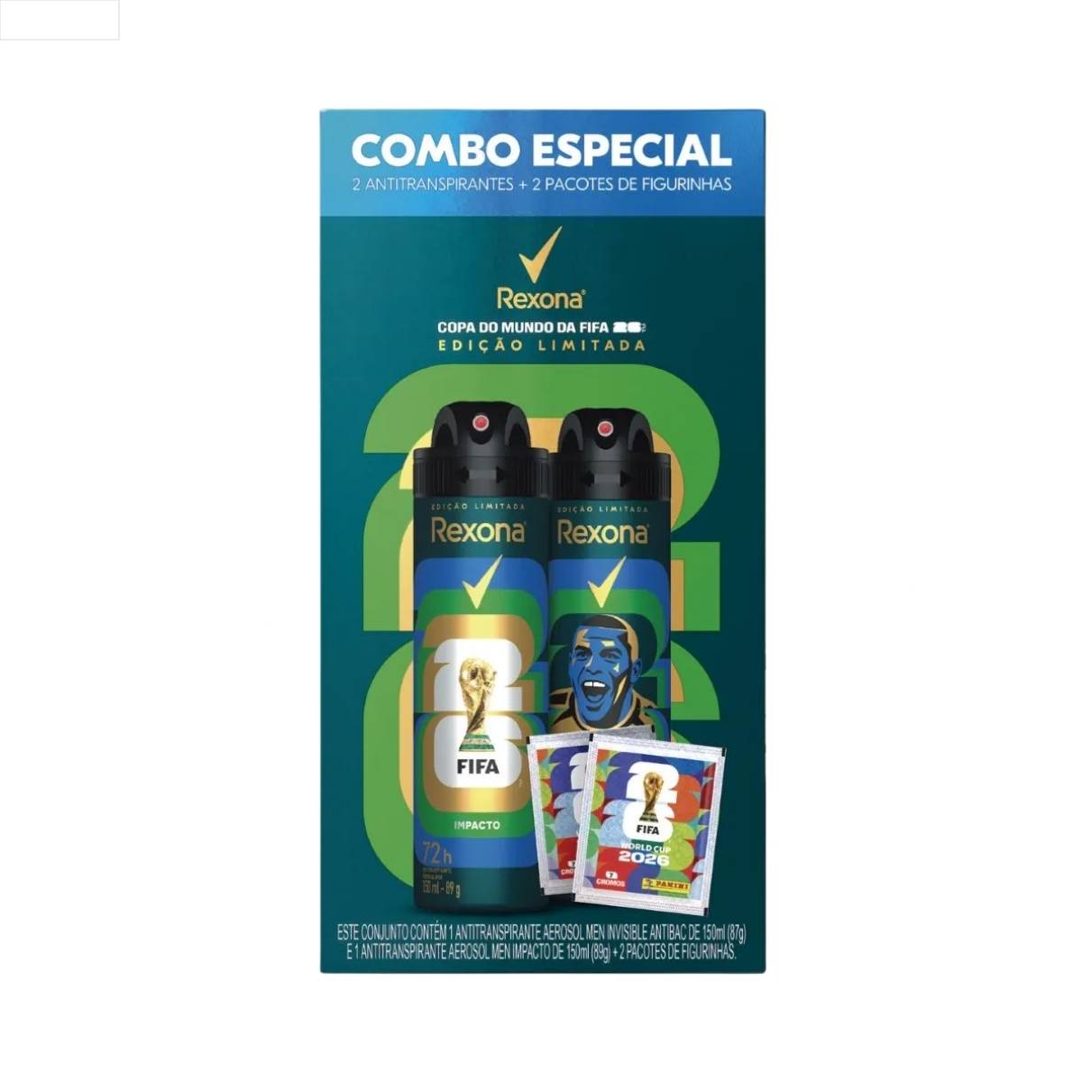 KIT ANTITRANSPIRANTE AEROSSOL IMPACTO + INVISIBLE ANTIBAC REXONA MEN 150ML CADA SPRAY EDIÇÃO LIMITAD
