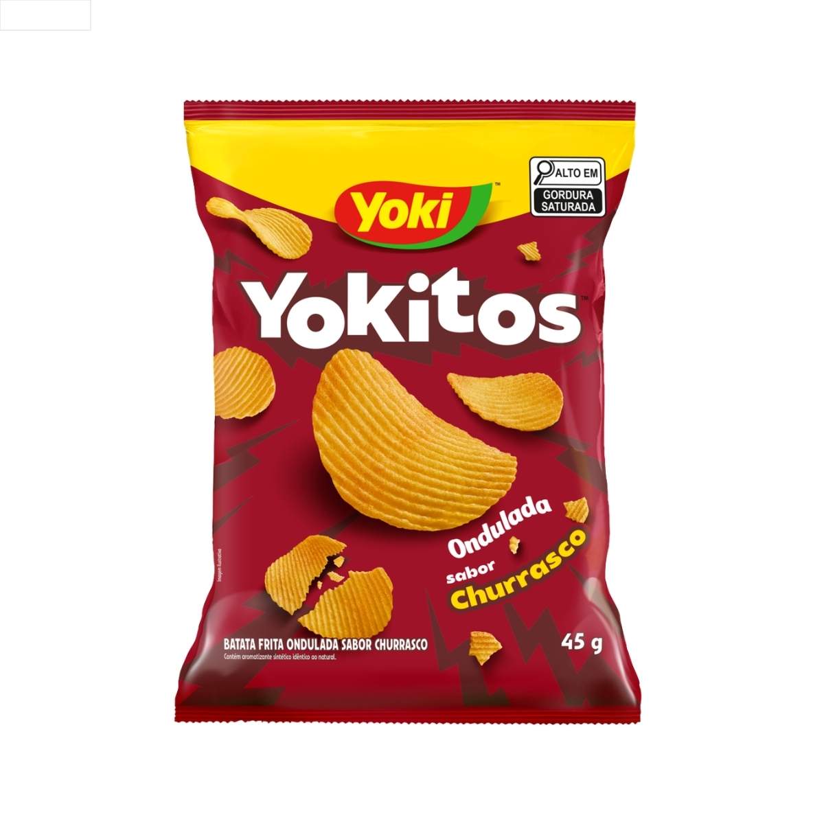 BATATA FRITA ONDULADA CHURRASCO YOKI YOKITOS PACOTE 45G