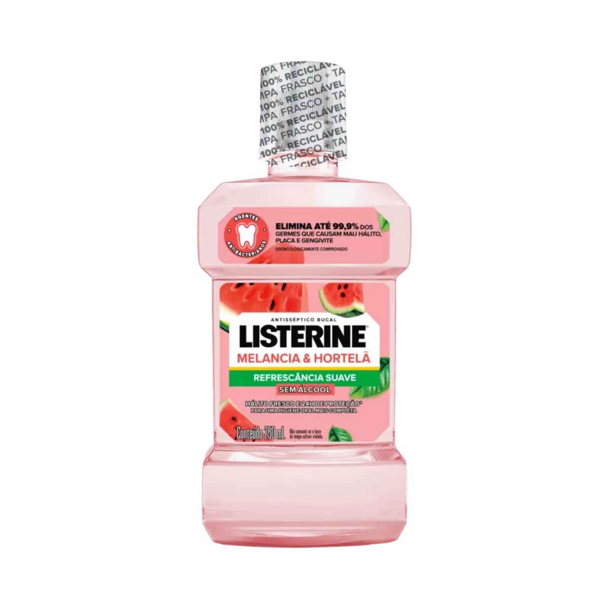 ENXAGUANTE BUCAL ZERO ÁLCOOL MELANCIA & HORTELÃ LISTERINE FRASCO 250ML