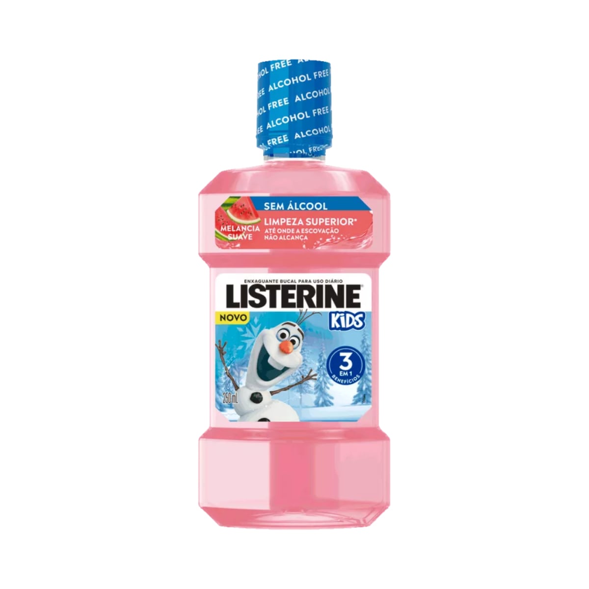 ENXAGUANTE BUCAL ZERO ÁLCOOL MELANCIA SUAVE LISTERINE KIDS FRASCO 250ML