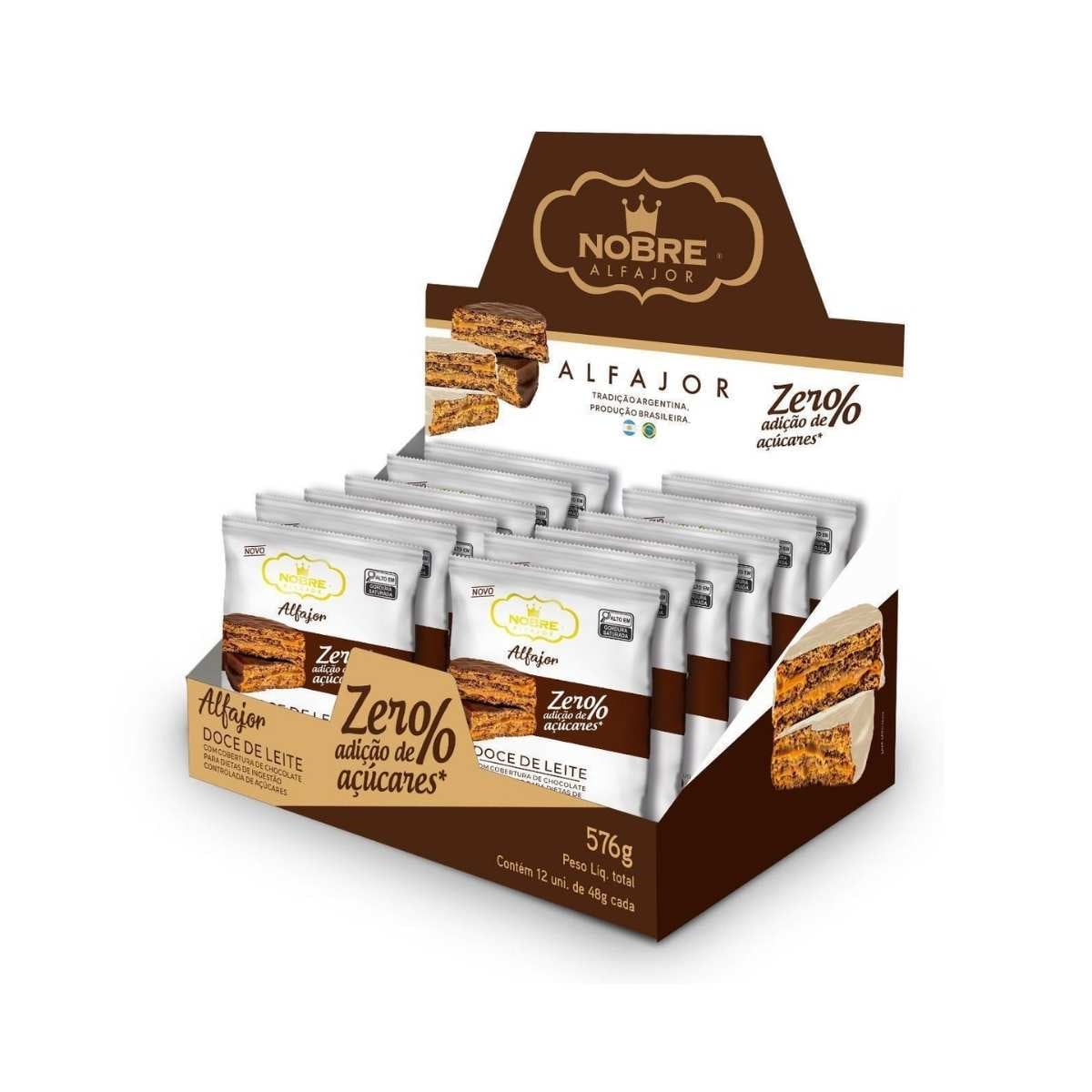ALFAJOR NOBRE ZERO AÇÚCAR MEIO AMARGO 50G 12UN (6)