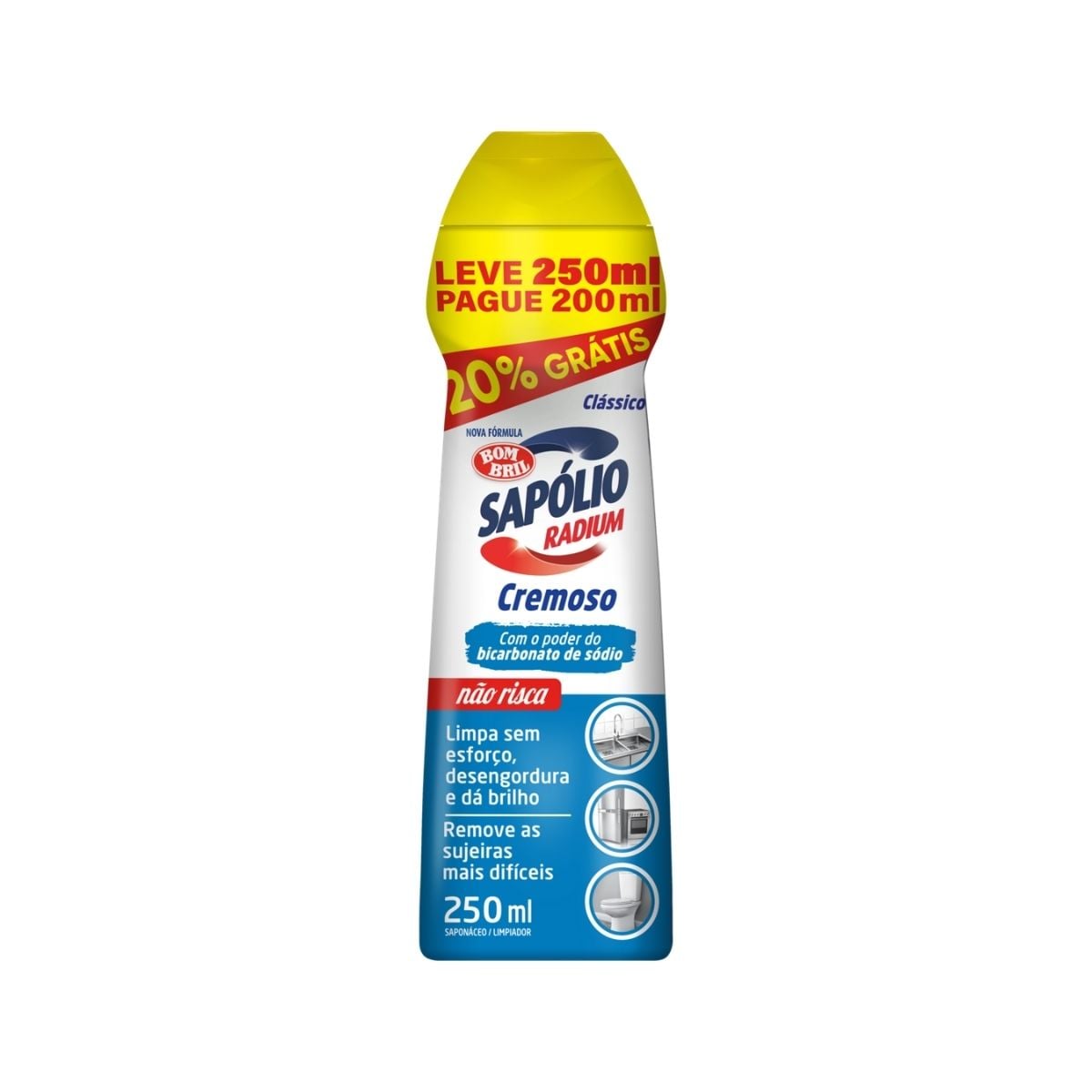 SAPONÁCEO CREMOSO RADIUM CLÁSSICO LEVE 250ML PAGUE 200ML