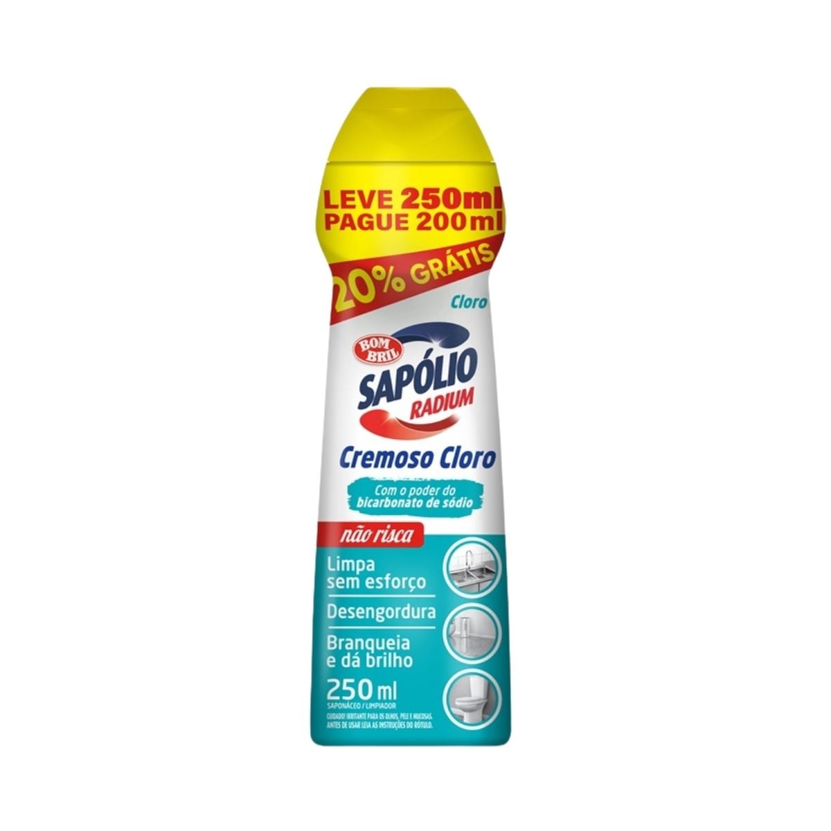 SAPONÁCEO CREMOSO RADIUM CLORO LEVE 250ML PAGUE 200ML